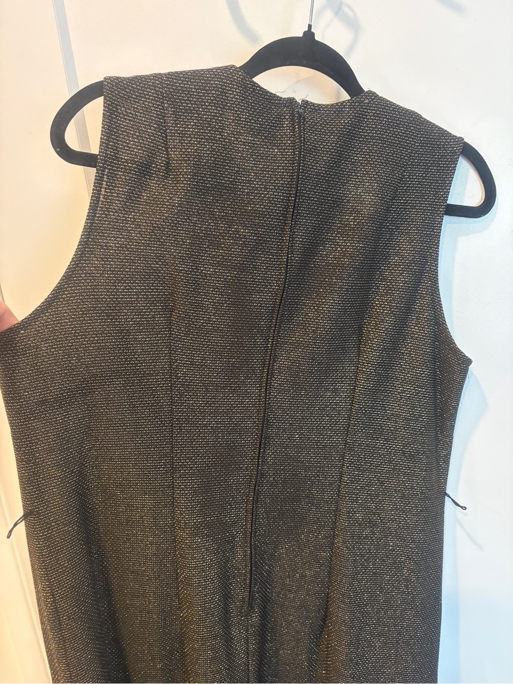 Vintage 70s Black Metallic Maxi Dress with Gold Belt - Picture 14 of 15